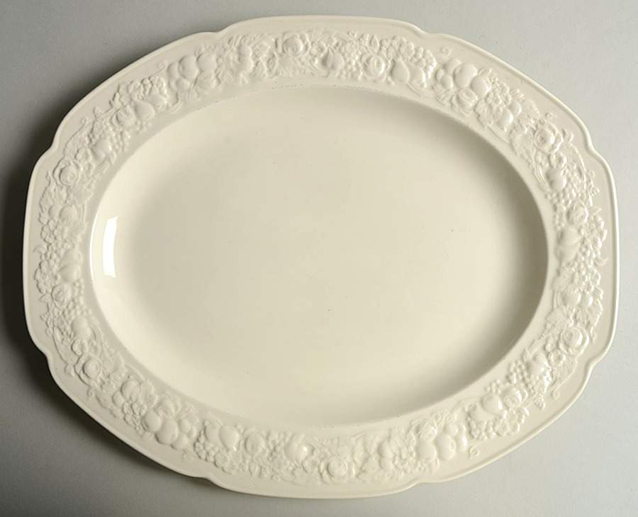 Florentine Dark Cream 15" Oval Serving Platter by Crown Ducal-1