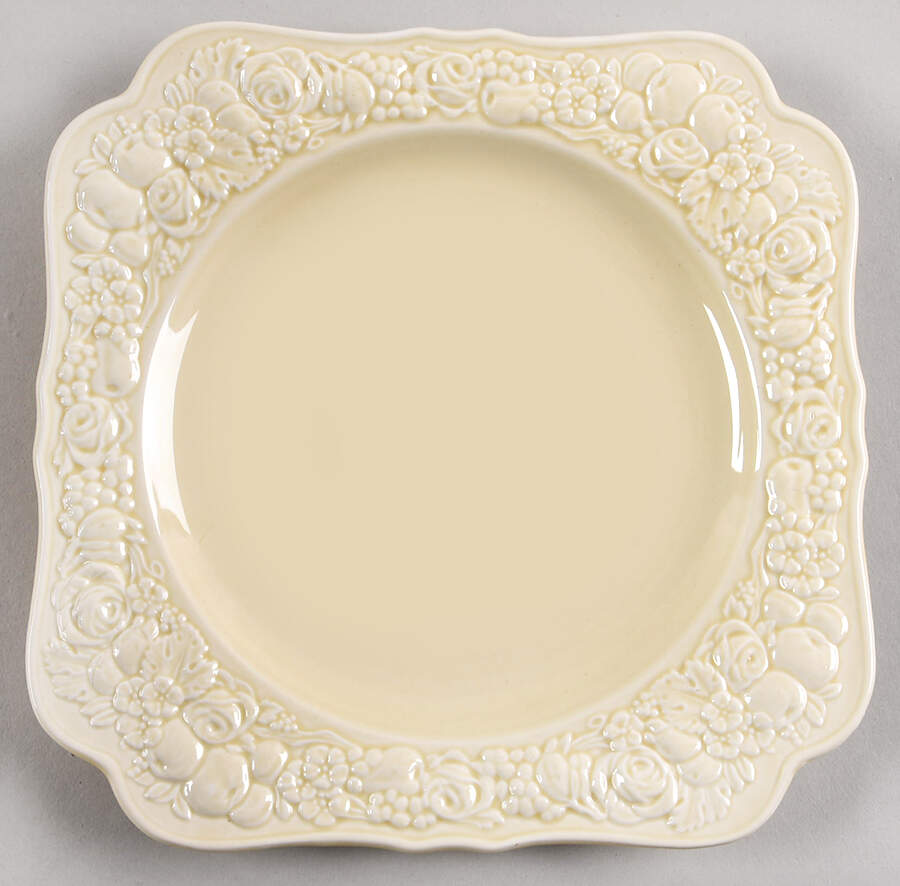 Florentine Dark Cream Square Luncheon Plate by Crown Ducal-1