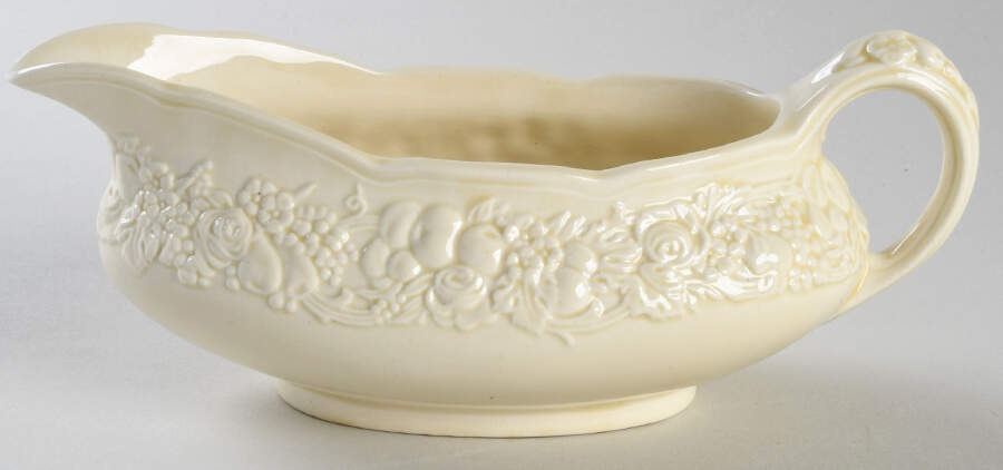 Florentine Dark Cream Gravy Boat by Crown Ducal-1