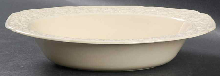 Florentine Dark Cream 9" Oval Vegetable Bowl by Crown Ducal-1