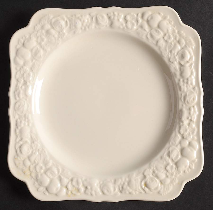Florentine Dark Cream Square Salad Plate by Crown Ducal-1