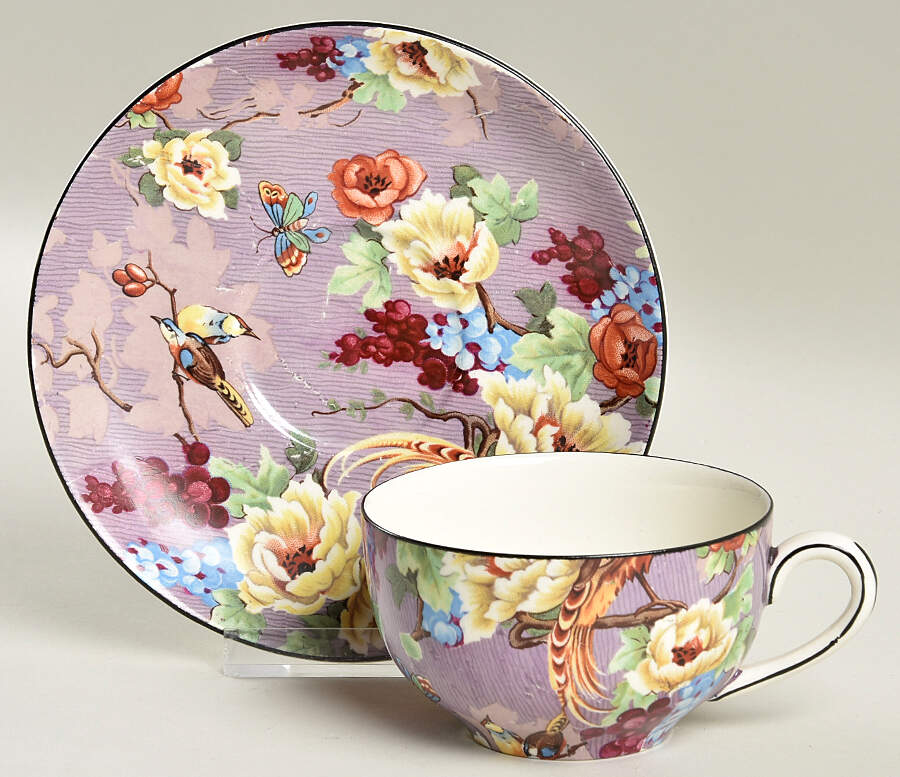 Florida Flat Cup & Saucer Set by Crown Ducal-1