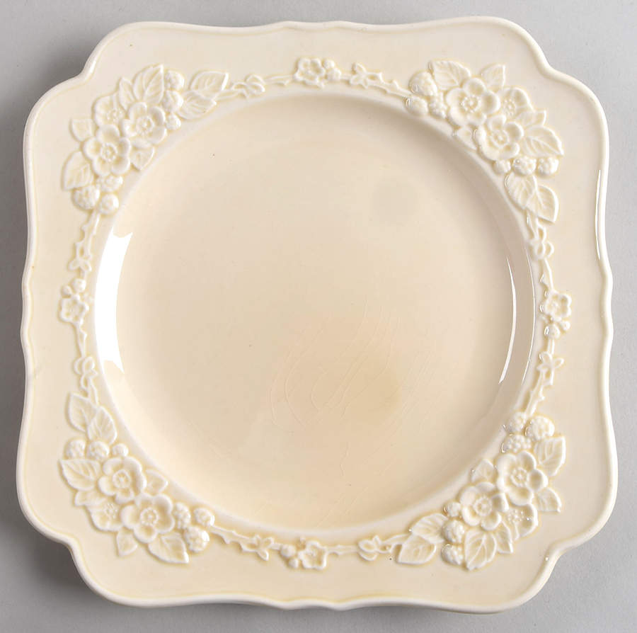 Gainsborough (All White)(Also A Shape) Square Luncheon Plate by Crown Ducal-1