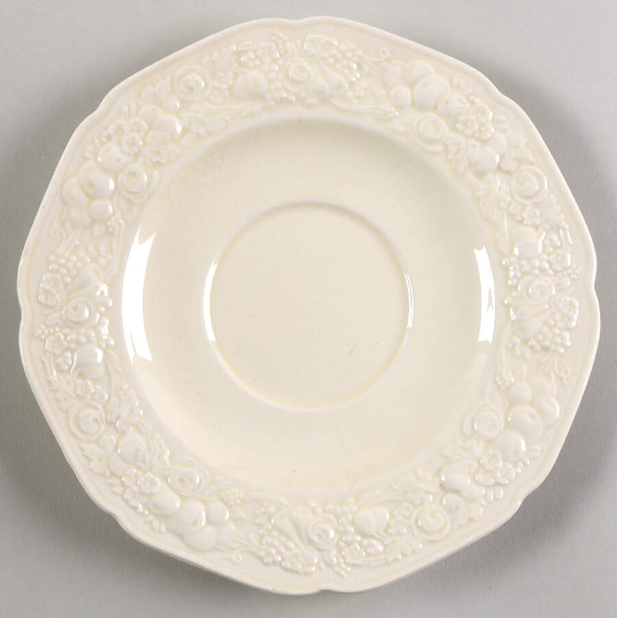 Gainsborough (All White)(Also A Shape) Saucer for Flat Cream Soup Bowl by Crown Ducal-1