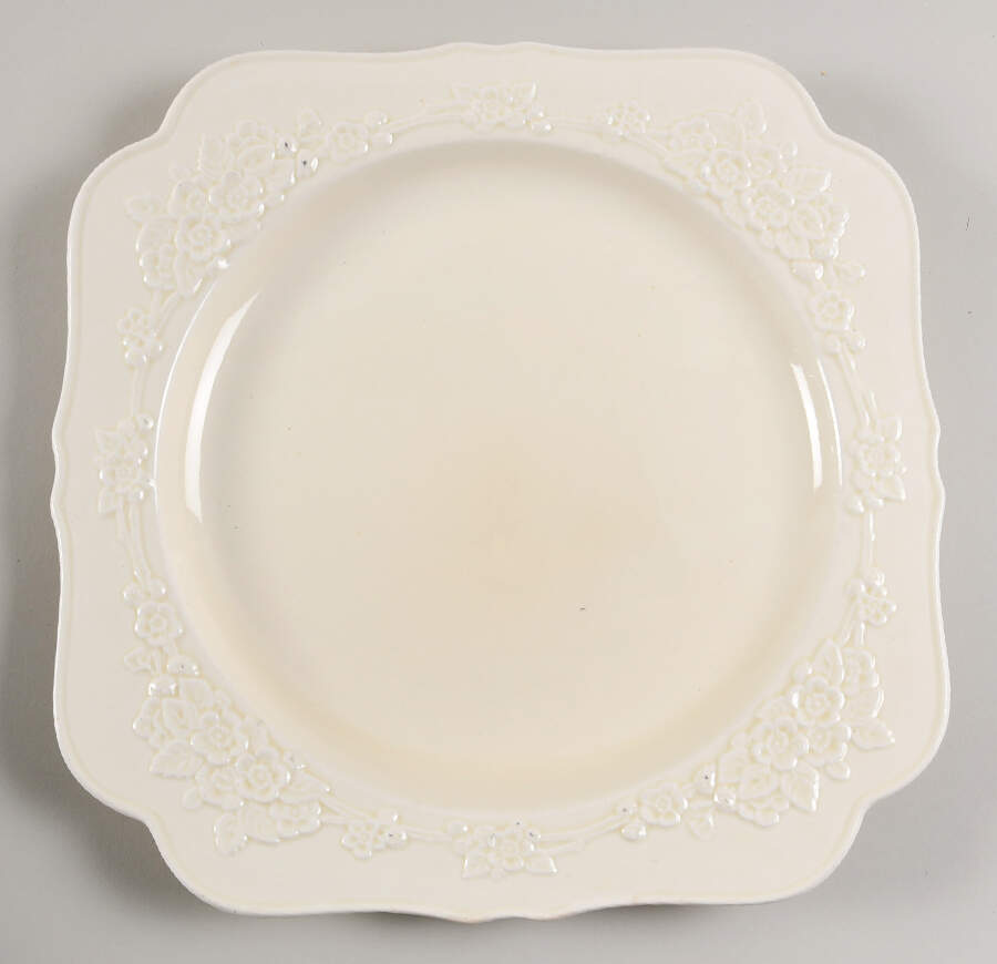 Gainsborough (All White)(Also A Shape) Square Chop Plate by Crown Ducal-1