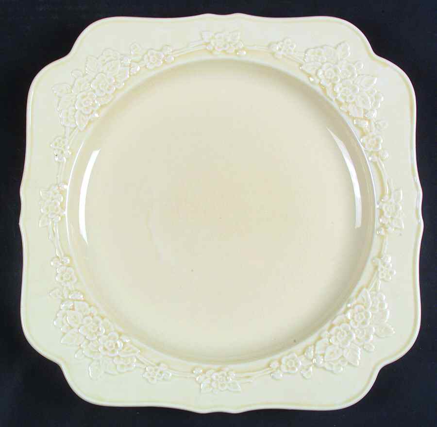 Gainsborough (All White)(Also A Shape) 12" Chop Plate (Round Platter) by Crown Ducal-1
