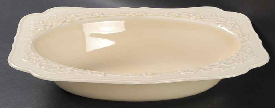 Gainsborough (All White)(Also A Shape) 9" Oval Vegetable Bowl by Crown Ducal-1