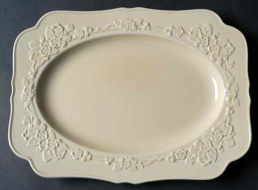 Gainsborough (All White)(Also A Shape) 10" Oval Serving Platter by Crown Ducal-1