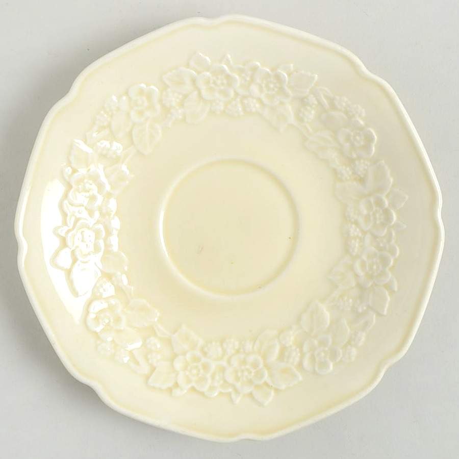 Gainsborough (All White)(Also A Shape) Saucer by Crown Ducal-1