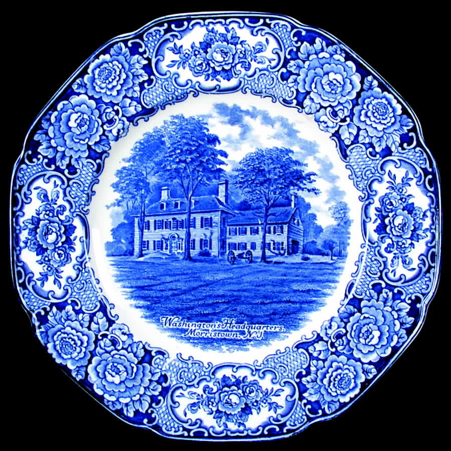George Washington Memorial Blue Dinner Plate by Crown Ducal-1