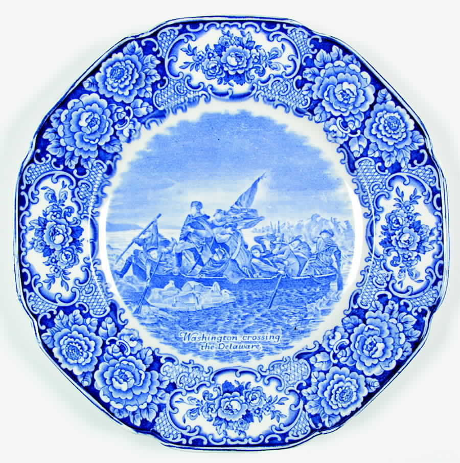 George Washington Memorial Blue Dinner Plate by Crown Ducal-1