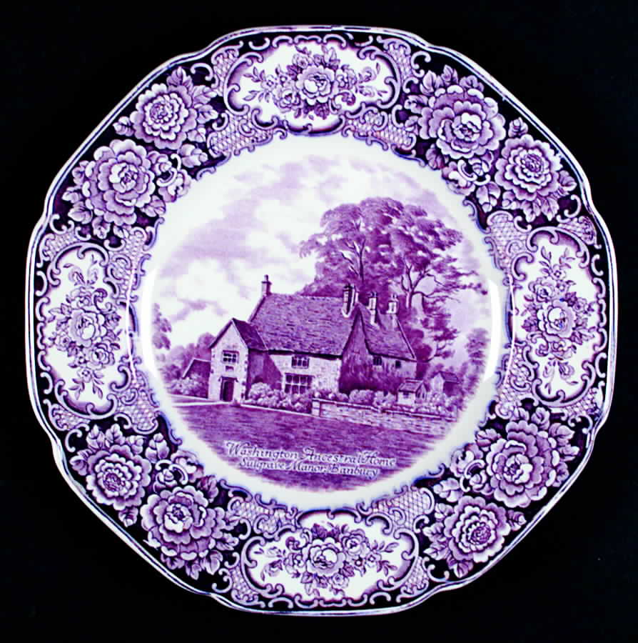 George Washington Memorial Lilac Dinner Plate by Crown Ducal-1