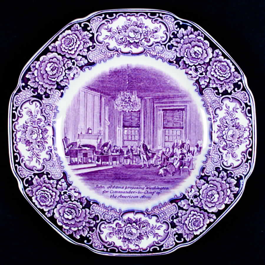 George Washington Memorial Lilac Dinner Plate by Crown Ducal-1
