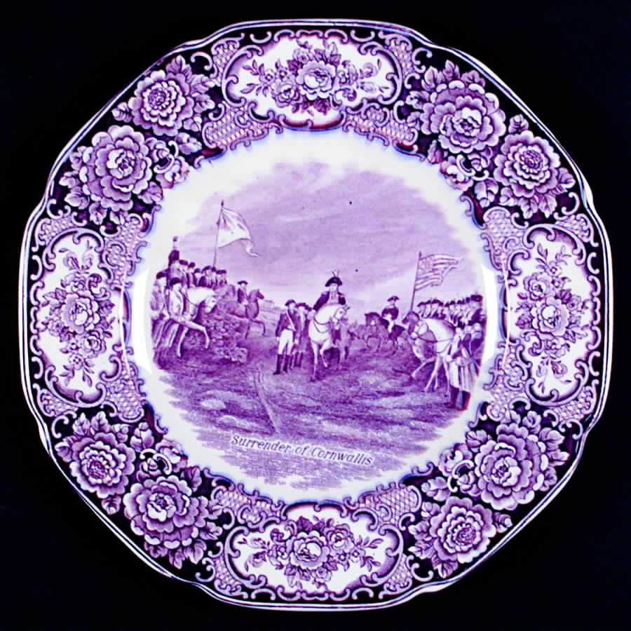 George Washington Memorial Lilac Dinner Plate by Crown Ducal-1