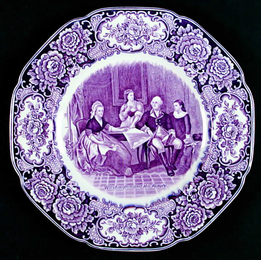 George Washington Memorial Lilac Dinner Plate by Crown Ducal-1