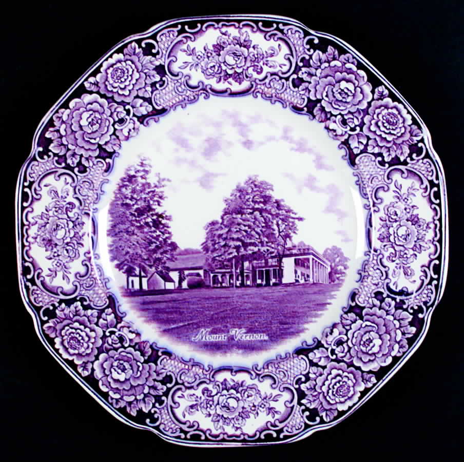 George Washington Memorial Lilac Dinner Plate by Crown Ducal-1