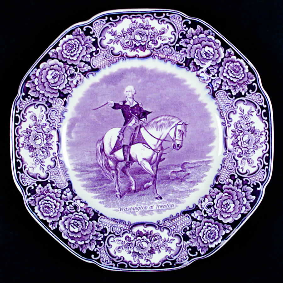 George Washington Memorial Lilac Dinner Plate by Crown Ducal-1