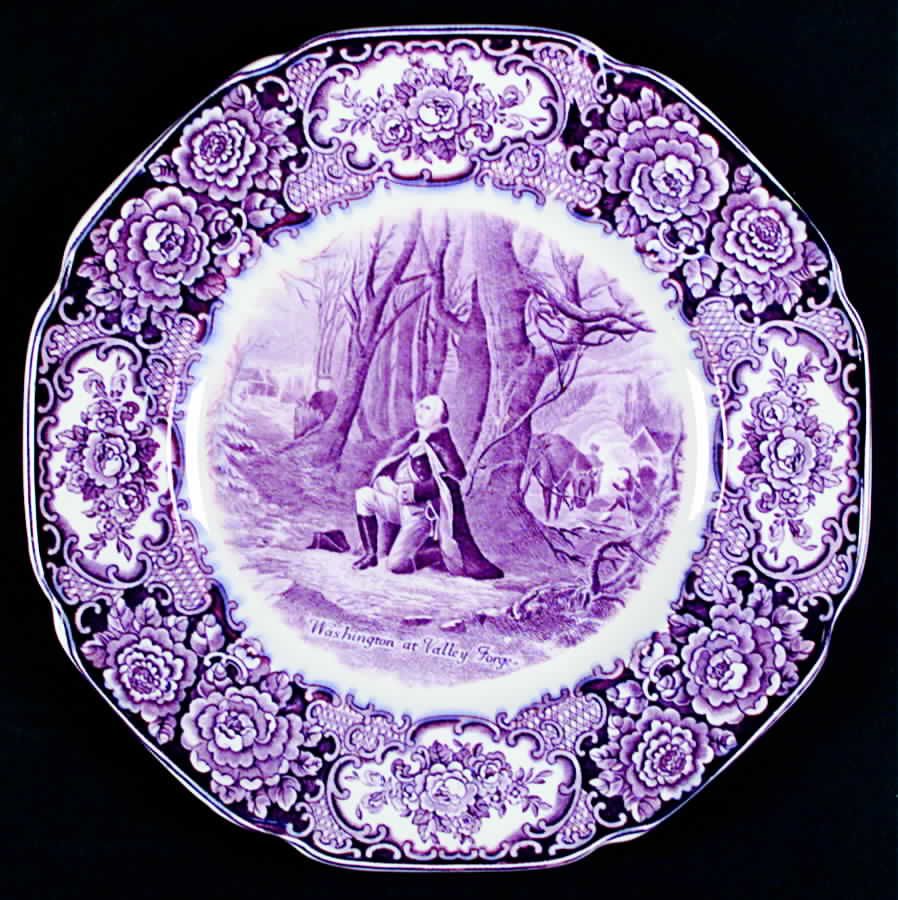 George Washington Memorial Lilac Dinner Plate by Crown Ducal-1