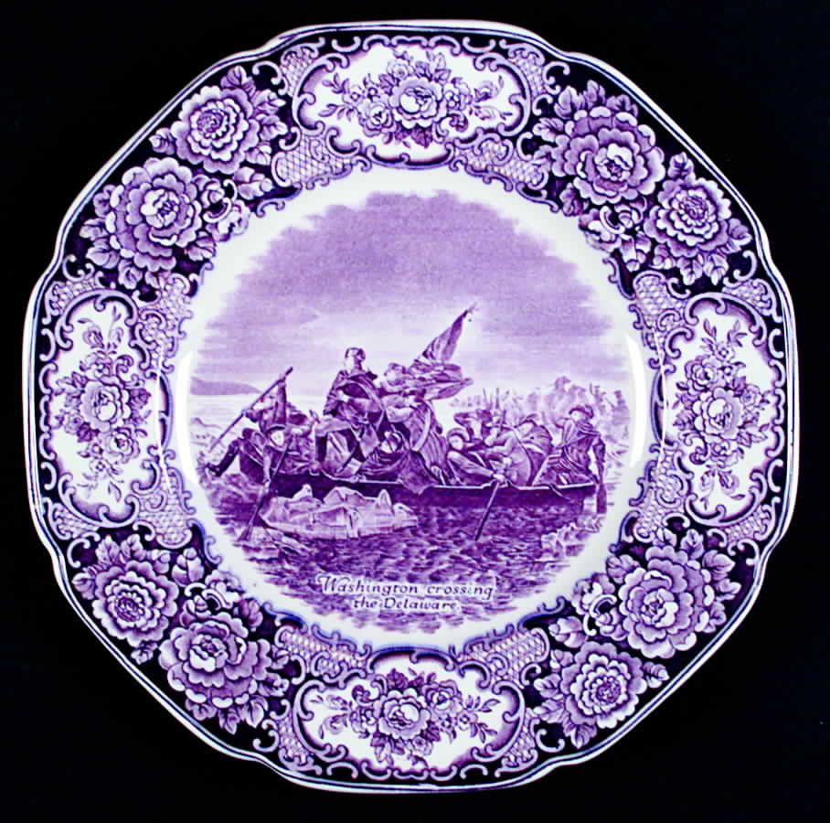 George Washington Memorial Lilac Dinner Plate by Crown Ducal-1