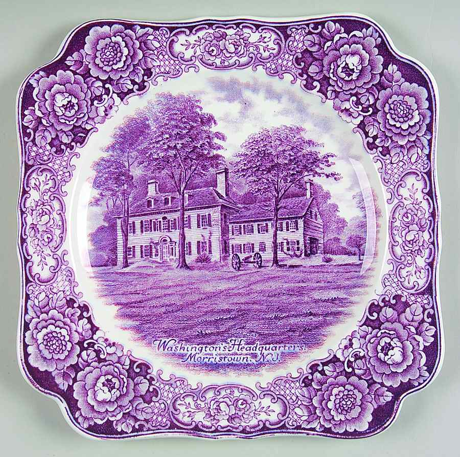 George Washington Memorial Lilac Square Luncheon Plate by Crown Ducal-1