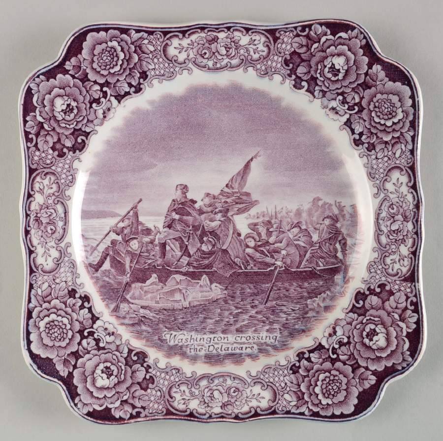 George Washington Memorial Lilac Square Luncheon Plate by Crown Ducal-1