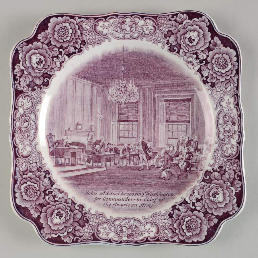 George Washington Memorial Lilac Square Luncheon Plate by Crown Ducal-1