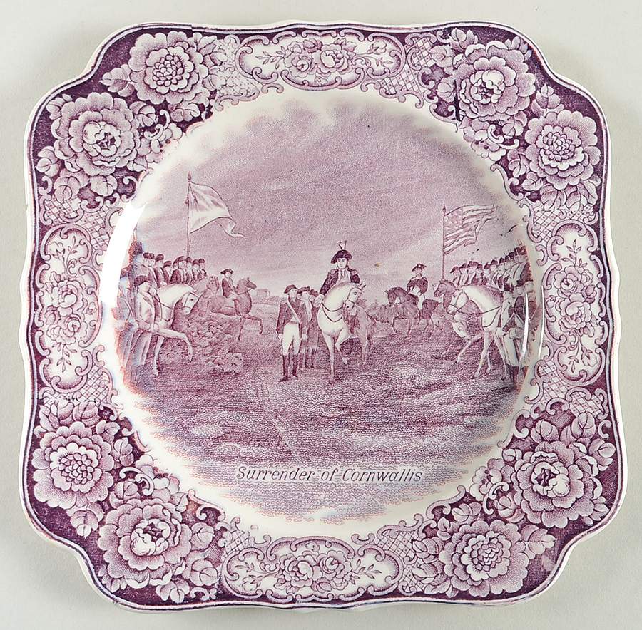 George Washington Memorial Lilac Square Luncheon Plate by Crown Ducal-1