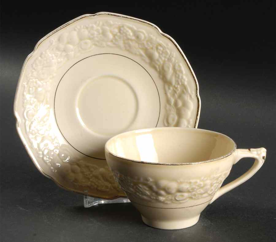 Golden Glamour Flat Cup & Saucer Set by Crown Ducal-1
