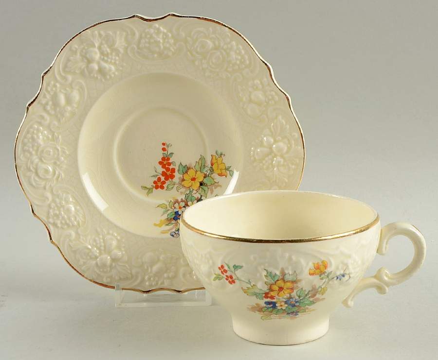 Her Grace Flat Cup & Saucer Set by Crown Ducal-1