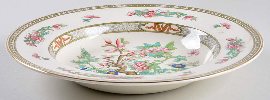 Indian Tree Large Rim Soup Bowl by Crown Ducal-1