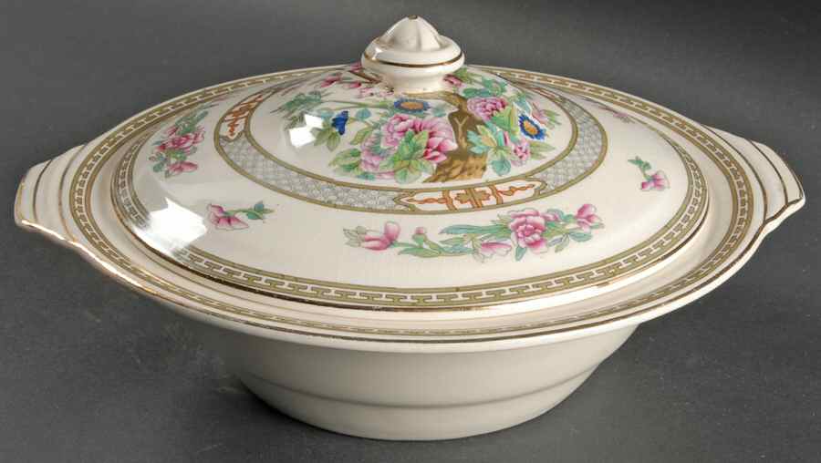 Indian Tree Round Covered Vegetable by Crown Ducal-1