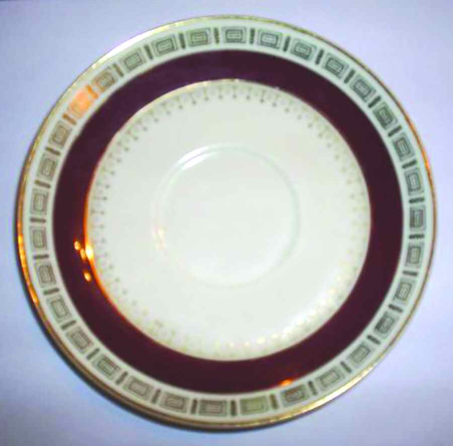 Lincoln Maroon Saucer by Crown Ducal-1