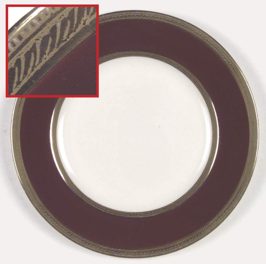 Oxford Burgundy Dinner Plate by Crown Ducal-1