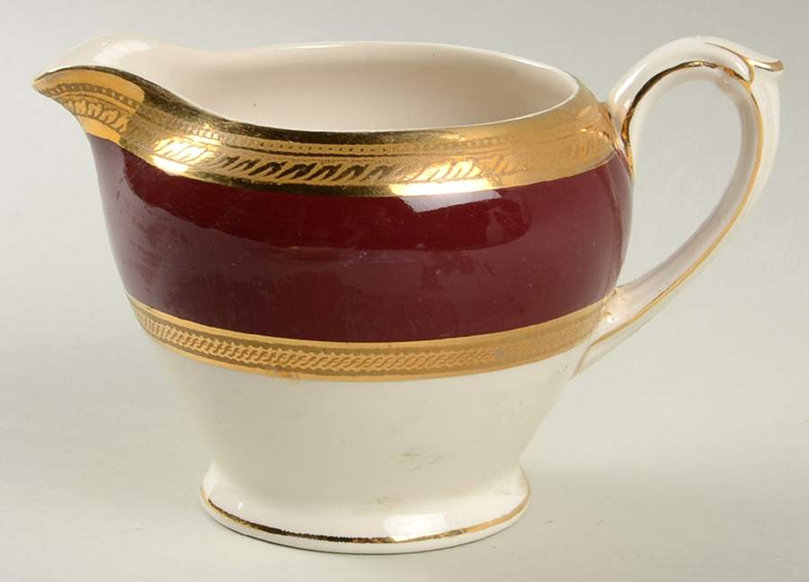 Oxford Burgundy Creamer by Crown Ducal-1
