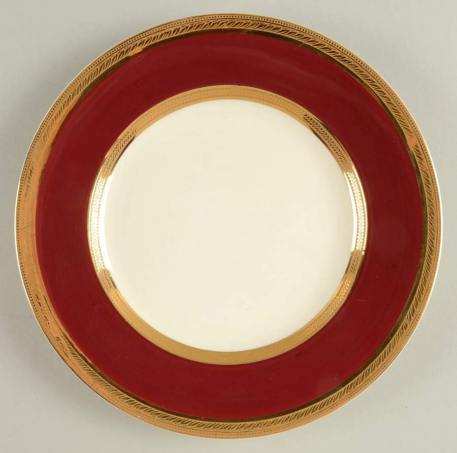 Oxford Burgundy Luncheon Plate by Crown Ducal-1