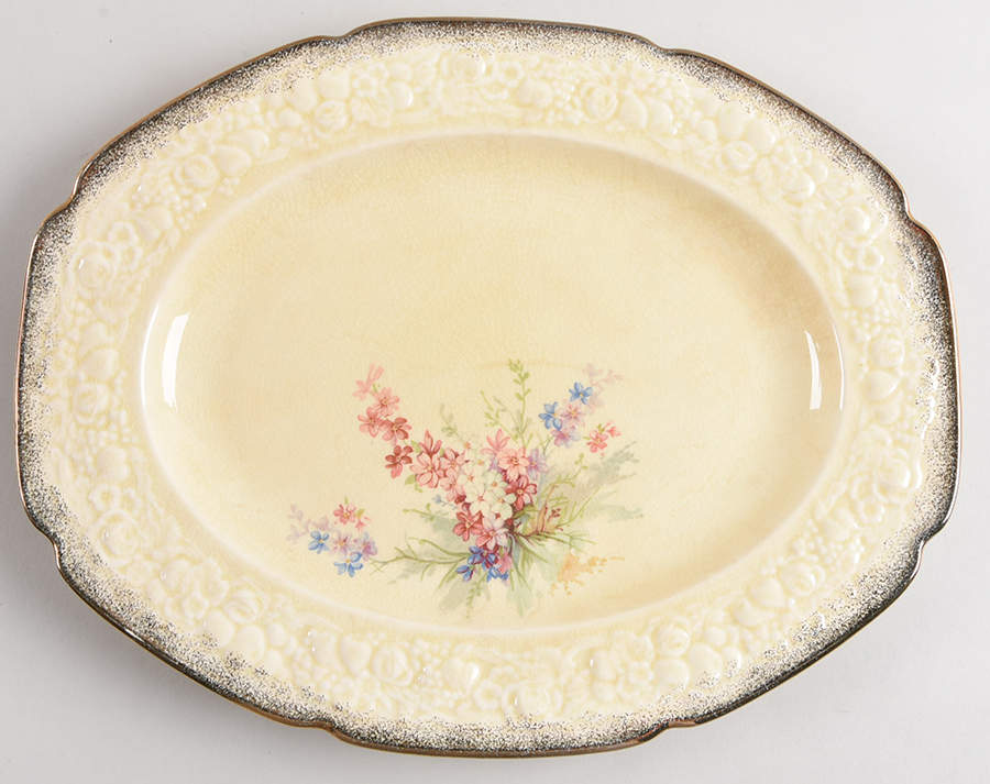 Picardy 14" Oval Serving Platter by Crown Ducal-1