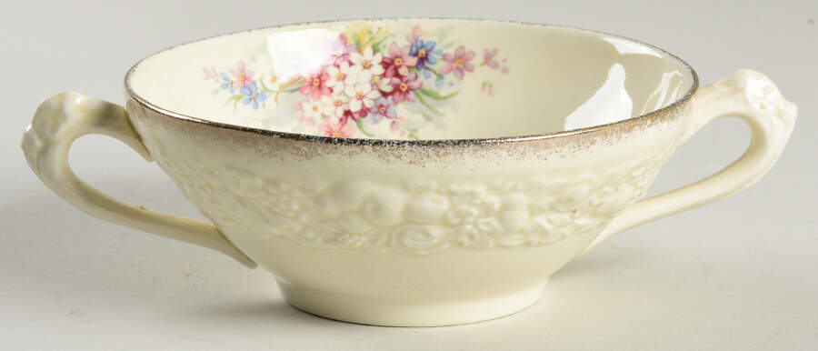 Picardy Flat Cream Soup Bowl by Crown Ducal-1