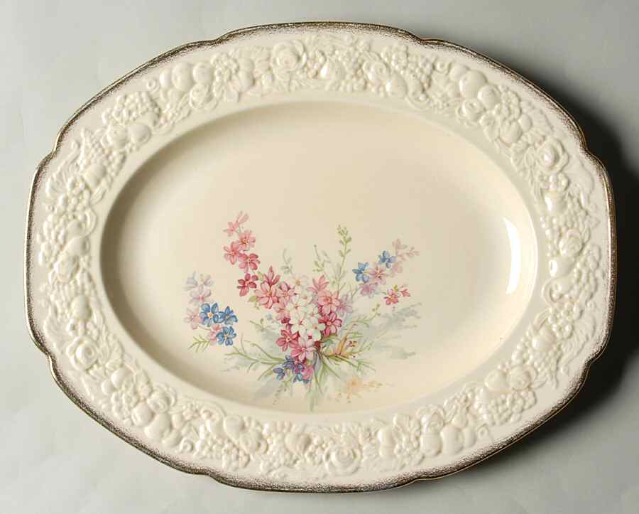 Picardy 12" Oval Serving Platter by Crown Ducal-1