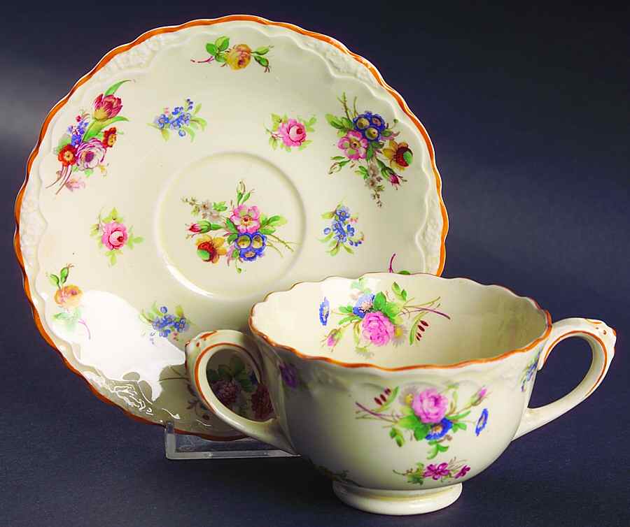 Pinafore Footed Bouillon Cup & Saucer by Crown Ducal-1