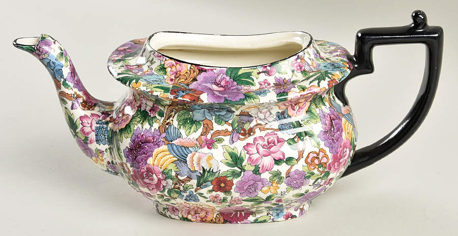 Purple Chintz Teapot No Lid by Crown Ducal-1
