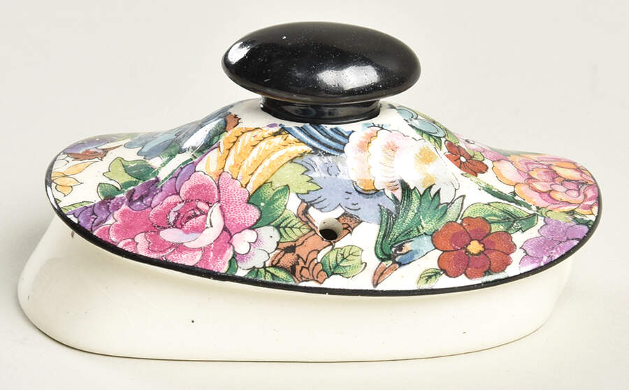Purple Chintz Lid for Teapot by Crown Ducal-1