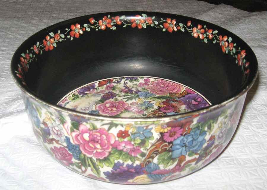 Purple Chintz 8" Salad Serving Bowl by Crown Ducal-1