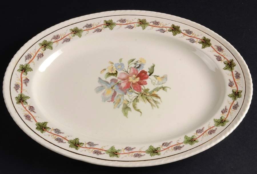 Riviera 12" Oval Serving Platter by Crown Ducal-1