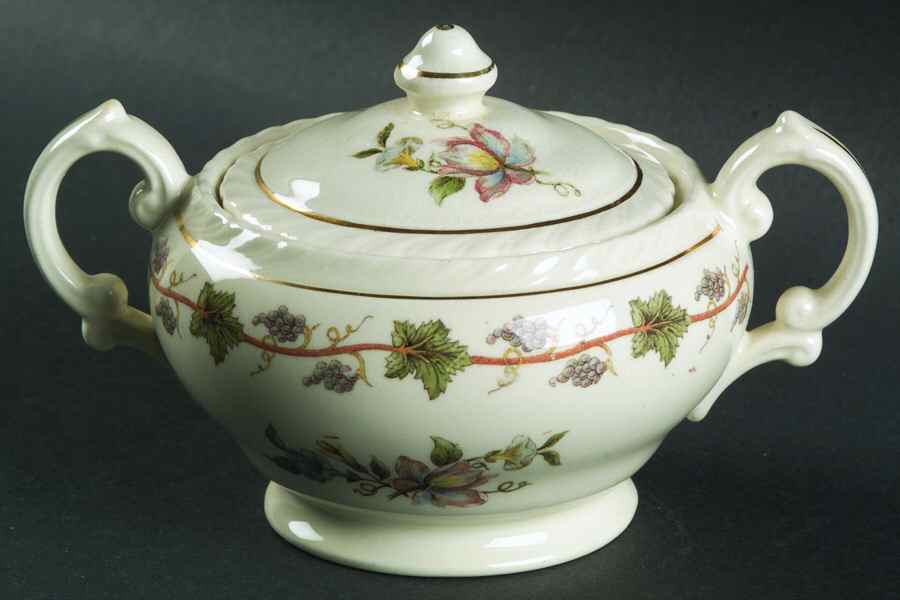 Riviera Sugar Bowl & Lid by Crown Ducal-1