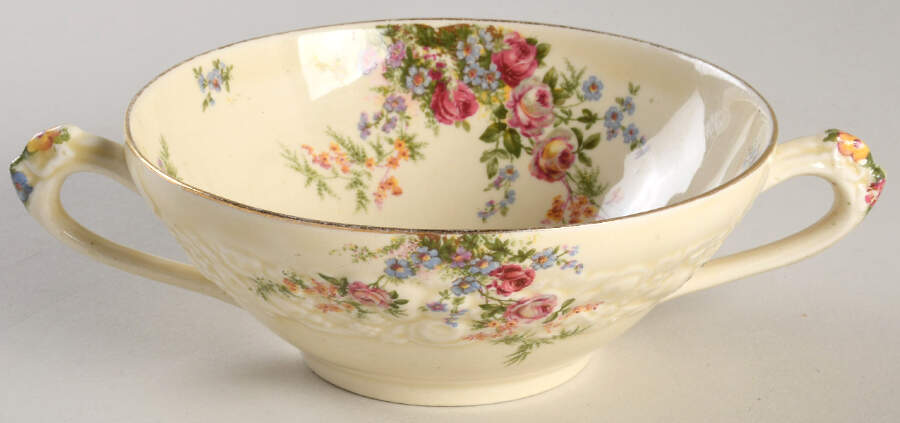 Rosalie Flat Cream Soup Bowl by Crown Ducal-1
