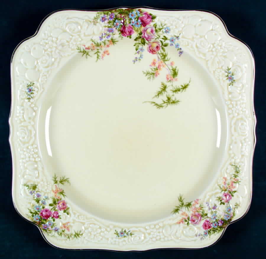 Rosalie 12" Square Chop Plate by Crown Ducal-1