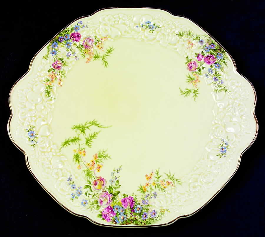 Rosalie Handled Cake Plate by Crown Ducal-1