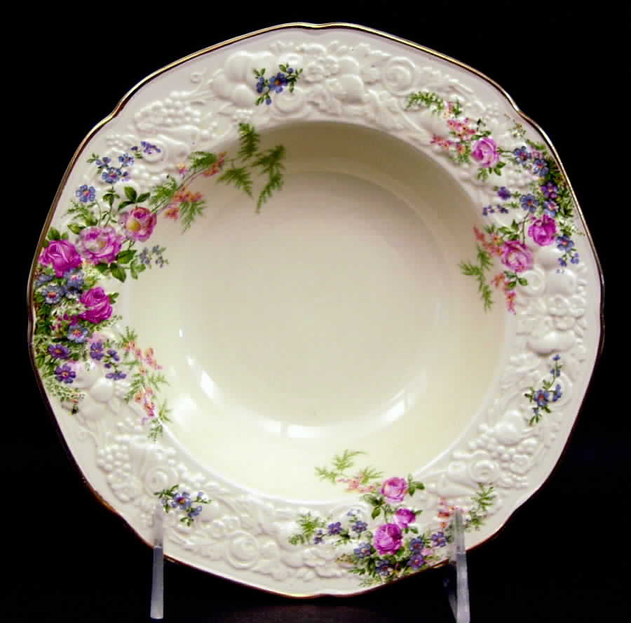 Rosalie Rim Cereal Bowl by Crown Ducal-1