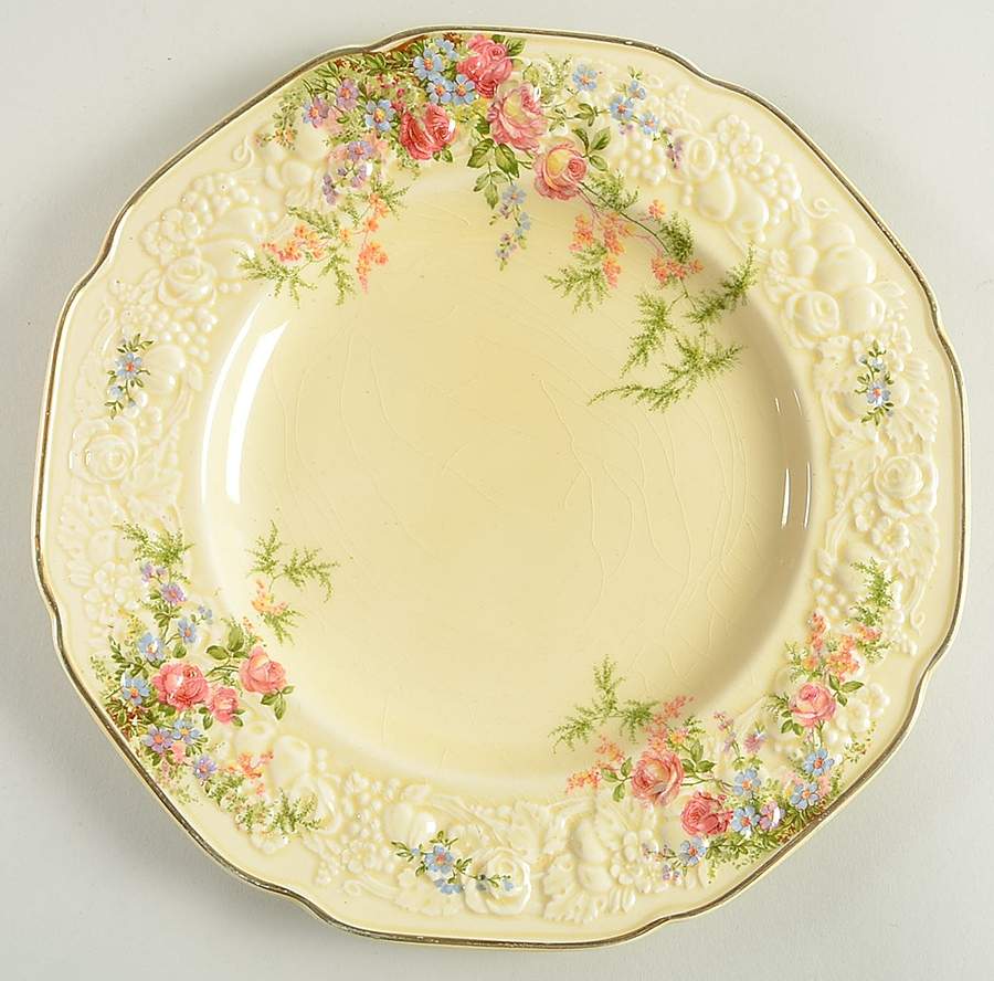 Rosalie Dinner Plate by Crown Ducal-1