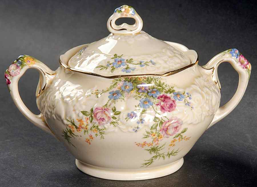 Rosalie Sugar Bowl & Lid by Crown Ducal-1